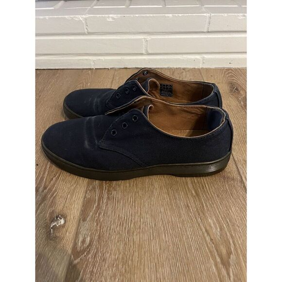 Dr Martens Delray Casual Oxfords Mens Size 11 EUR 45 Black Overdyed Twill Canvas - Picture 2 of 8